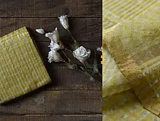 Satyawati | Handloom Chanderi Woven Zari Checks Yellow Saree