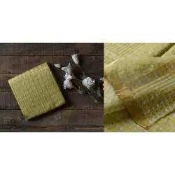 Satyawati | Handloom Chanderi Woven Zari Checks Yellow Saree