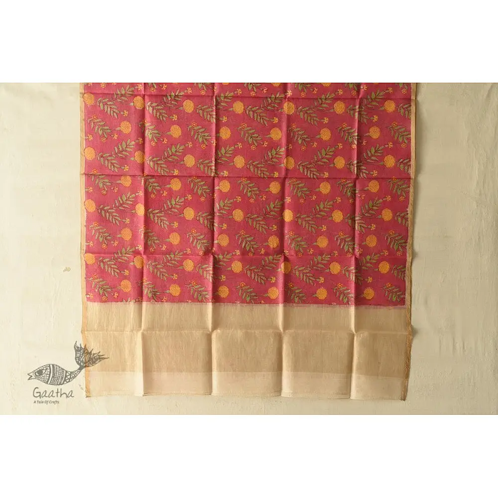 shop Block Printed Chanderi Dupatta