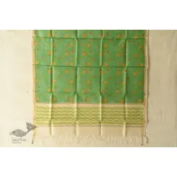 Nisarg . निसर्ग ❣ Block Printed Chanderi Green Dupatta