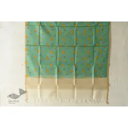 Nisarg . निसर्ग ❣ Block Printed Chanderi Dupatta - Marigold Flower Motif