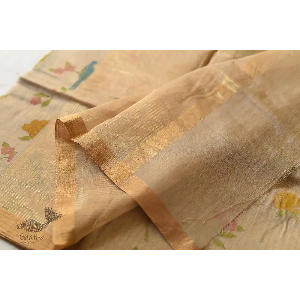 Handloom Printed Chanderi Saree