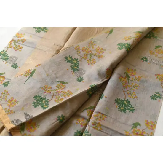 Handloom Printed Chanderi Saree