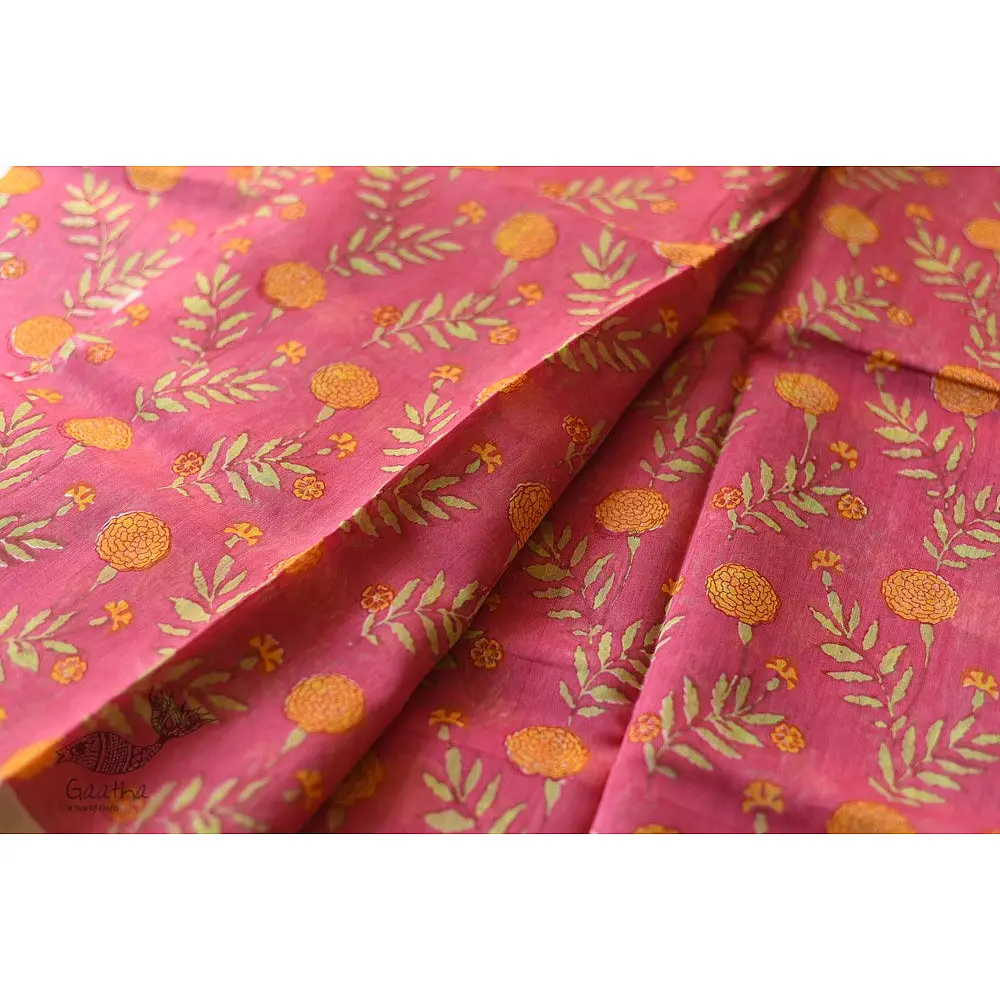Handloom Printed Chanderi Saree