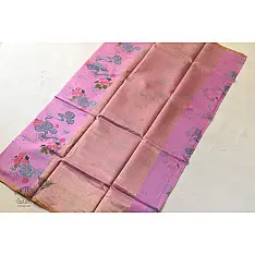 Manjula ~ Handloom Printed Chanderi Saree - Purpple