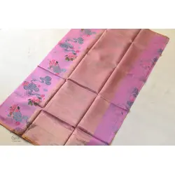 Manjula ~ Handloom Printed Chanderi Saree - Purpple