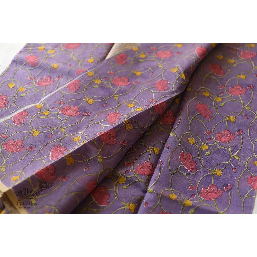 Handloom Flower Printed Chanderi Saree