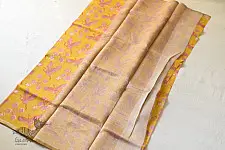 Manjula ~ Handloom Printed Chanderi Yellow Saree