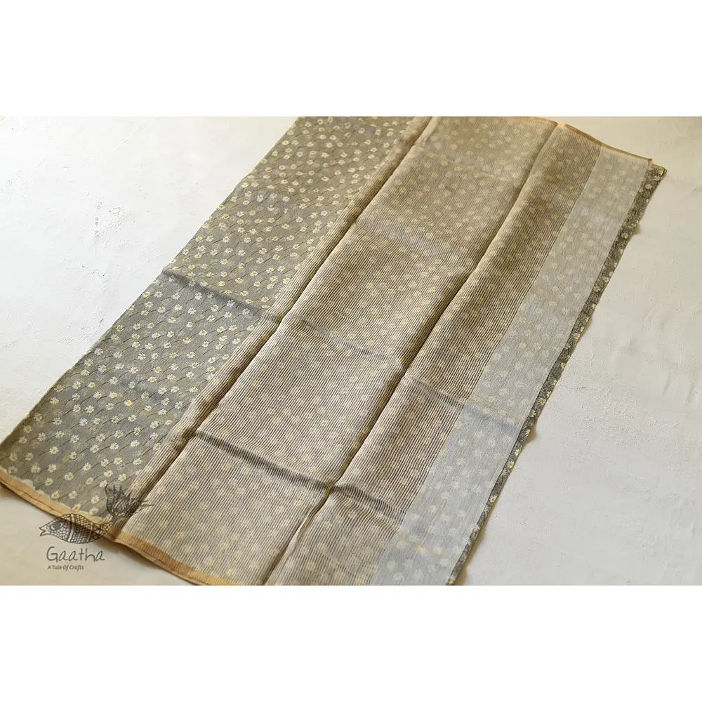 Handloom Printed Chanderi Saree