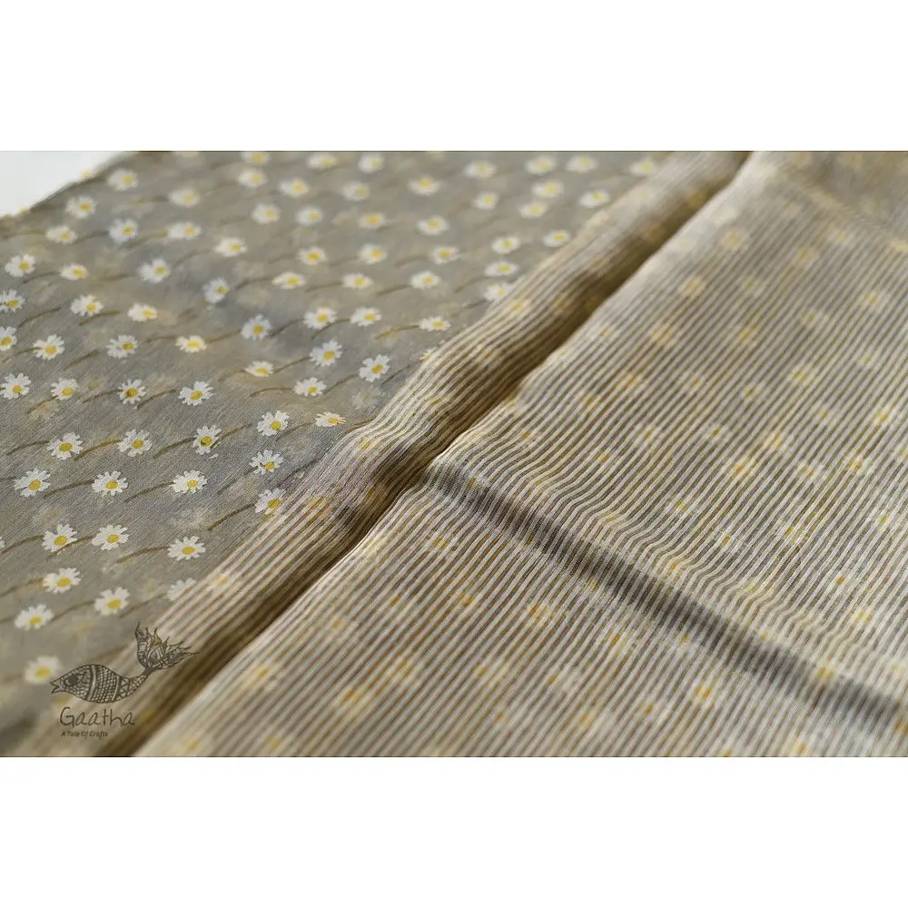 Handloom Printed Chanderi Saree