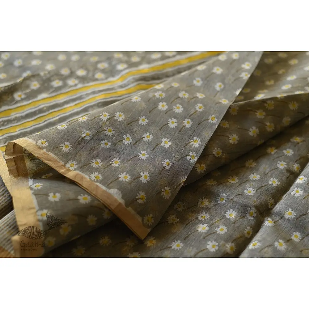 Handloom Printed Chanderi Saree