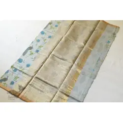 Manjula ~ Handloom Printed Chanderi Saree - Sky Blue