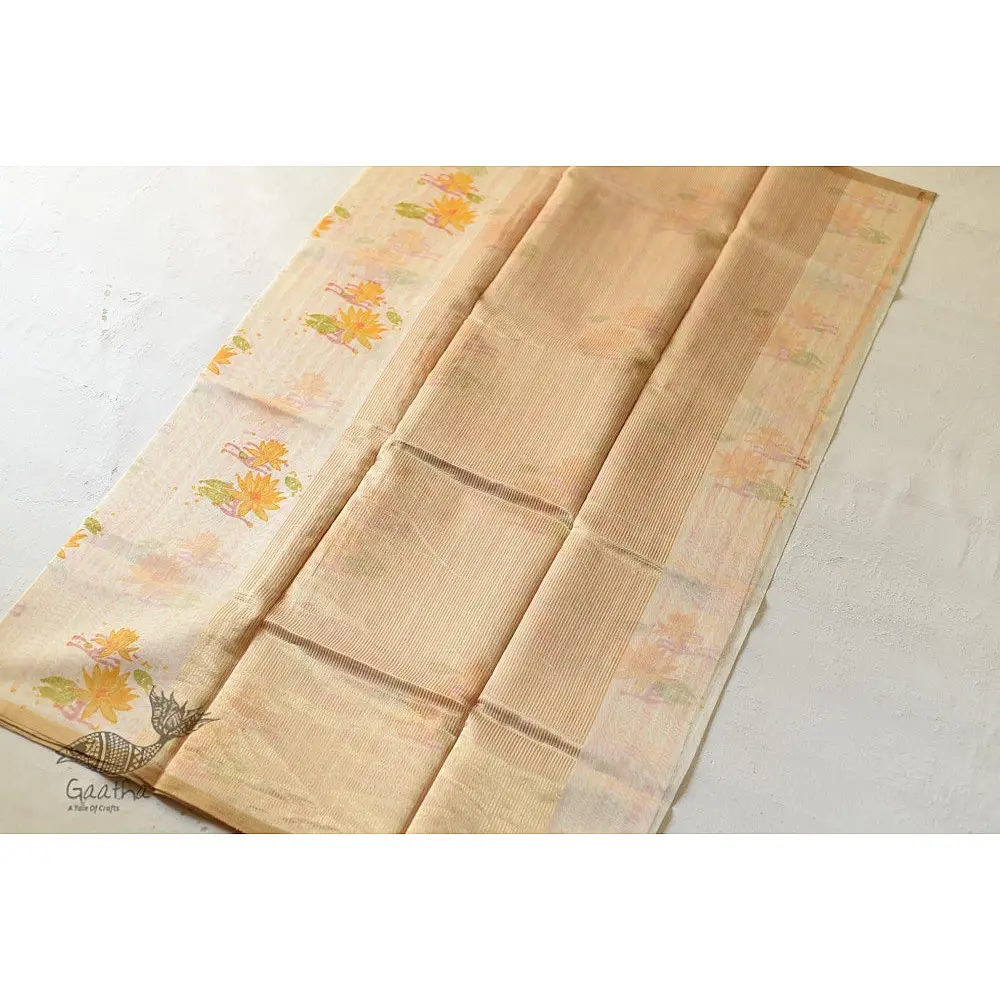 Handloom Printed Chanderi Saree