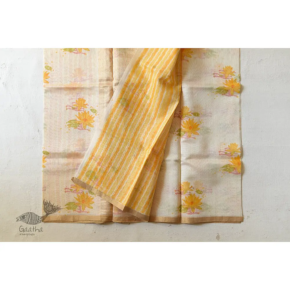 Handloom Printed Chanderi Saree