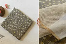 Manjula ~ Handloom Flower Printed Grey Chanderi Saree - color based 8