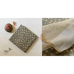 Manjula ~ Handloom Flower Printed Grey Chanderi Saree - color based 8