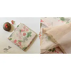 Manjula ~ Handloom Pink Flowers Printed Chanderi Saree