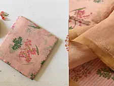 Manjula ~ Handloom Printed Chanderi Light Pink Saree