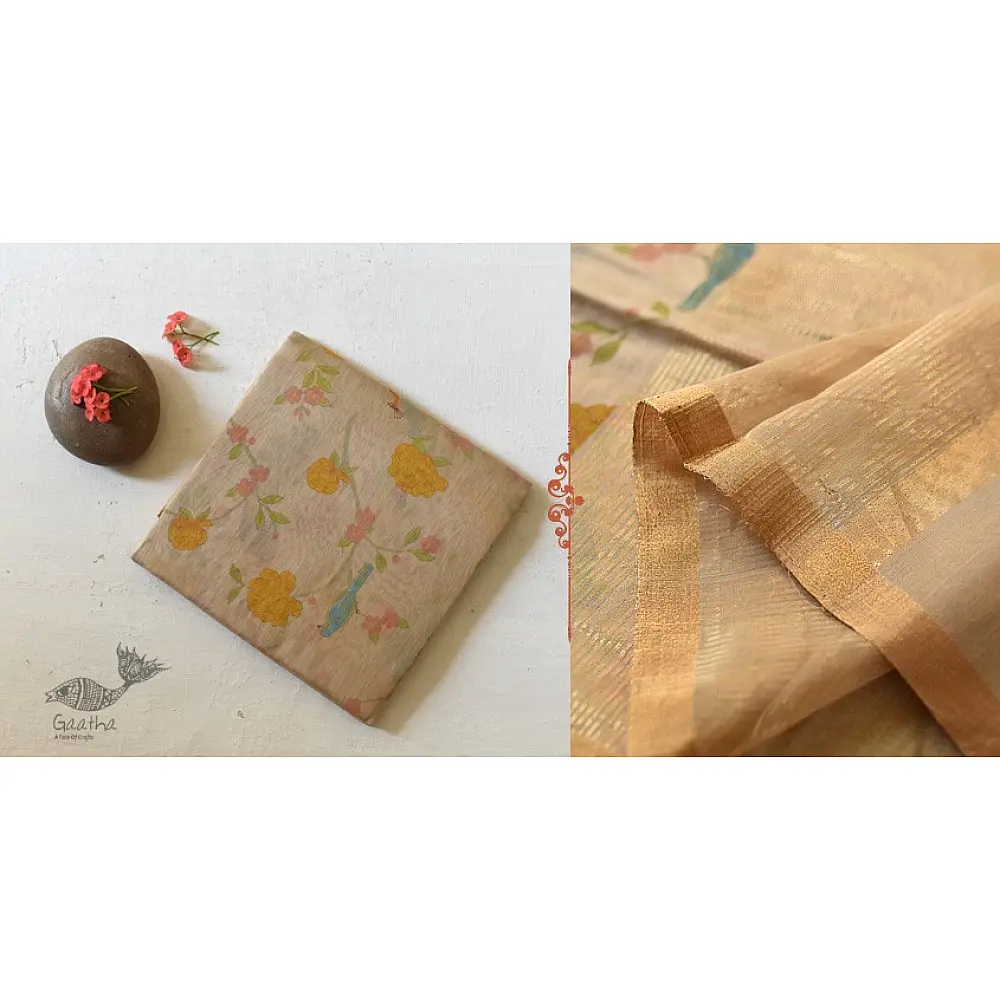 Handloom Printed Chanderi Saree