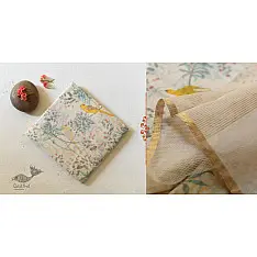 Manjula ~ Handloom Printed Chanderi Saree - Parrot Motif