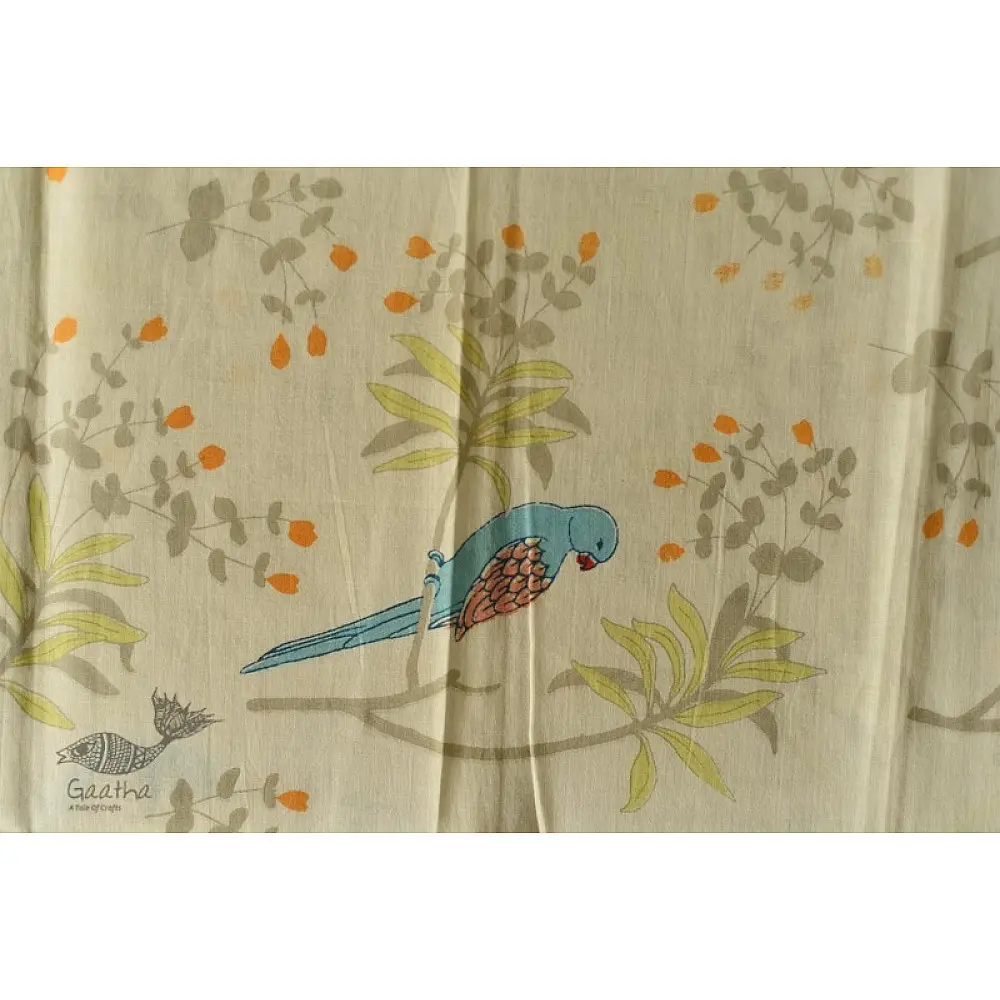 shop hand block printed stoles - white