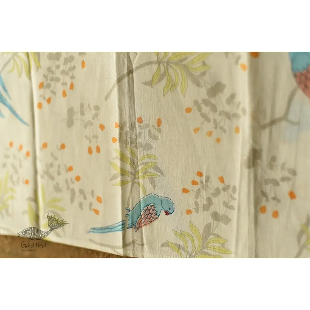 shop hand block printed stoles - white