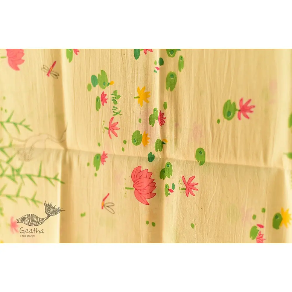 shop Printed Cotton Lotus Motif Stole