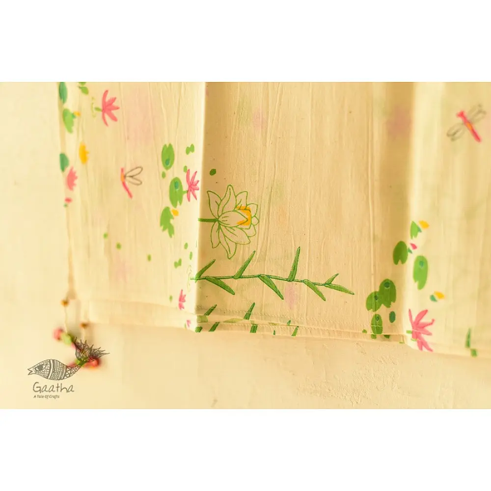 shop Printed Cotton Lotus Motif Stole