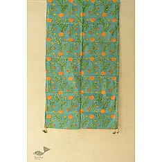 Nisarg . निसर्ग ✮ Hand Block Printed Cotton Stole - Rama Green