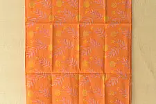 Nisarg . निसर्ग ✮ Hand Block Printed Cotton Stole - Orange