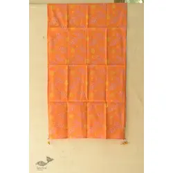 Nisarg . निसर्ग ✮ Hand Block Printed Cotton Stole - Orange