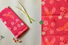 Nisarg . निसर्ग ✮ Hand Block Printed Cotton Stole - Dark Pink