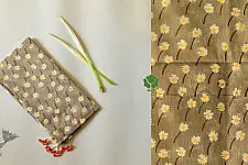 Nisarg . निसर्ग ✮ Hand Block Printed Cotton Stole - Grey