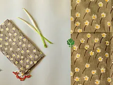 Nisarg . निसर्ग ✮ Hand Block Printed Cotton Stole - Grey