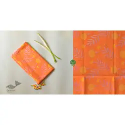 Nisarg . निसर्ग ✮ Hand Block Printed Cotton Stole - Orange