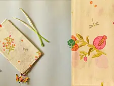 Nisarg . निसर्ग ✮ Printed Cotton Stole - Pink Flower Motif
