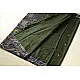 Buy Ajrakh Patchwork & Embroidered Cotton Dark Green Saree