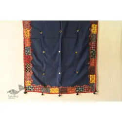 Ajrakh Applique - Mirrow Work Cotton Dupatta