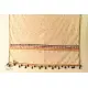 shop Ajrakh Applique & Kantha Embroidered White Dupatta with Yellow Border