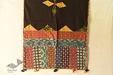 Applique & Embroidered Cotton Black Dupatta