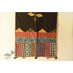 Applique & Embroidered Cotton Black Dupatta