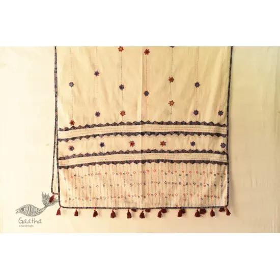 Cotton Ajrakh Applique dupatta