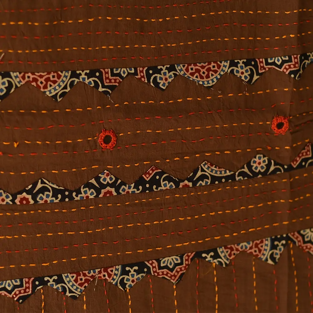 Cotton Brown Ajrakh dupatta