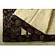 Cotton Ajrakh Applique Saree - Off White