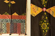 Applique & Embroidered Cotton Black Dupatta
