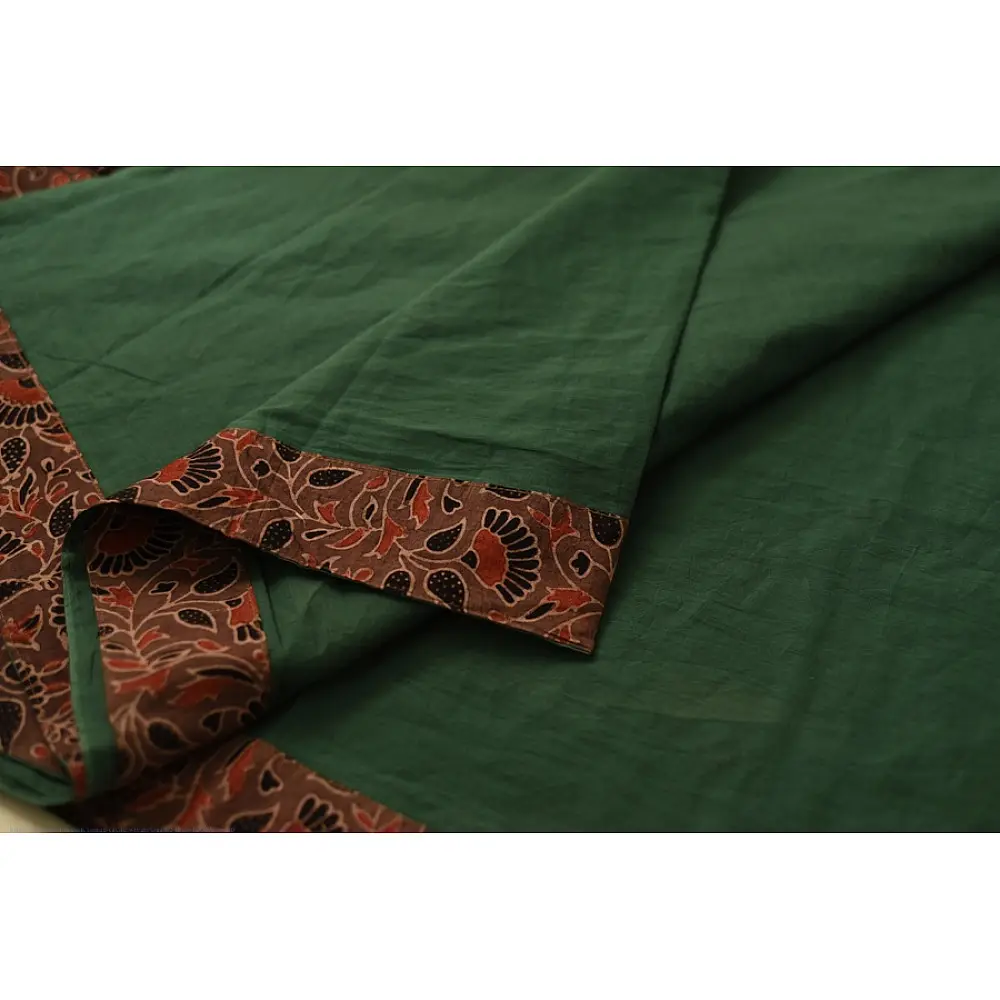 Ajrakh Applique & Mirror Work Cotton Saree