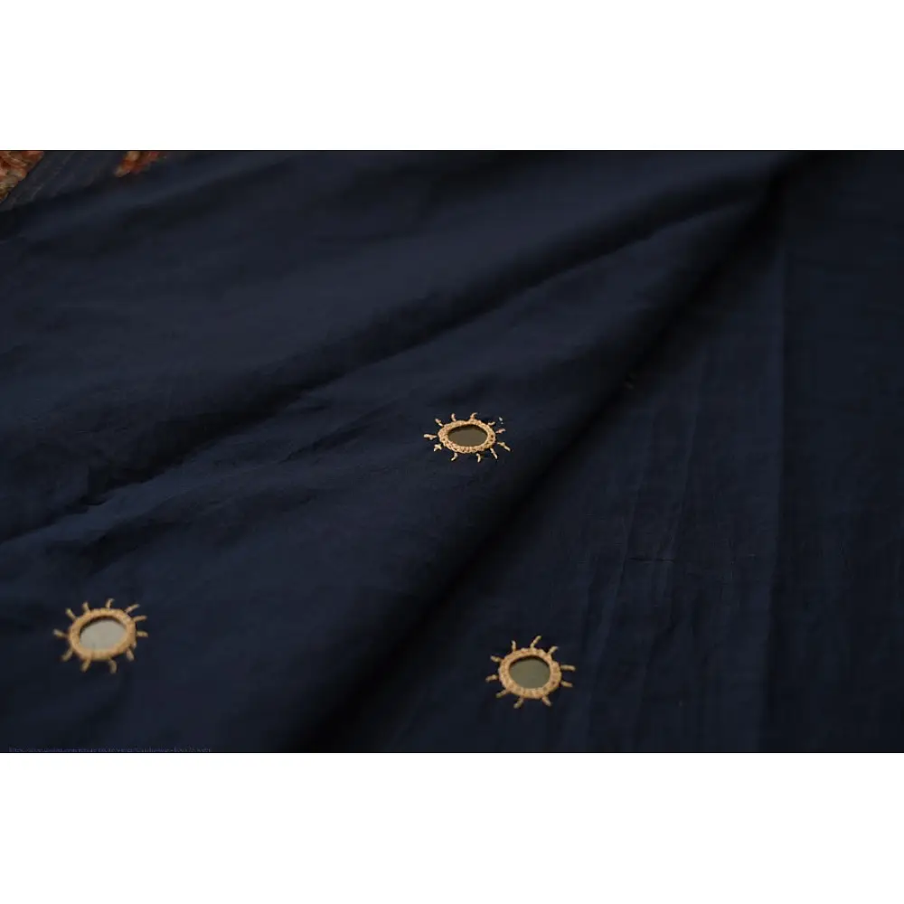 Buy Ajrakh Applique / Patchwork Cotton Saree