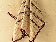 Ajrakh Applique - Embroidered Cotton Dupatta (Two Options)