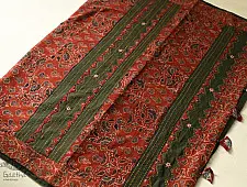 Ajrakh Applique / Patchwork Cotton Saree
