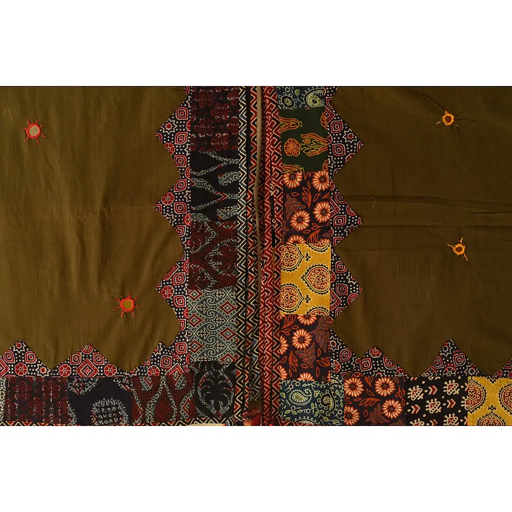 Cotton Ajrakh Brown dupatta